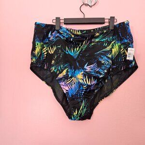 NWT Torrid Bikini Bottom ONLY High Rise Swimsuit Palm Forest Print Plus Size 3